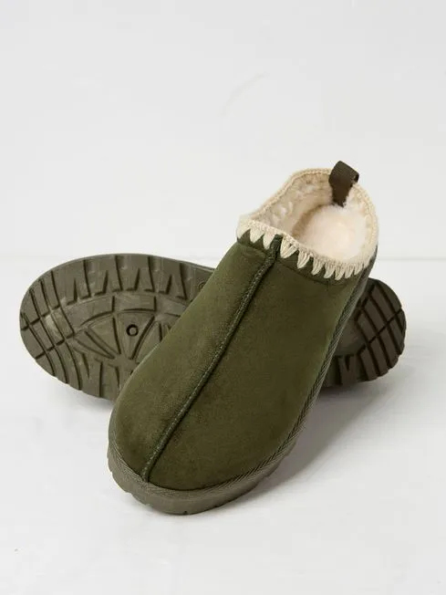 Women Fatface Loungewear Lyra Green Mules Slippers Women Fatface Loungewear Lyra Green Mules Slippers