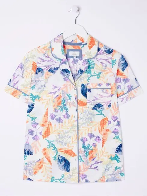 Women Fatface Loungewear Natural Ocean Shell Shirt Women Fatface Loungewear Natural Ocean Shell Shirt