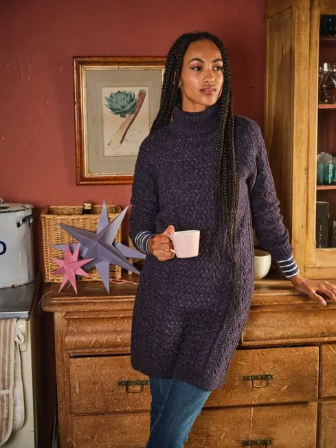 Women Fatface Midi Dresses Navy Alicia Knit Dress