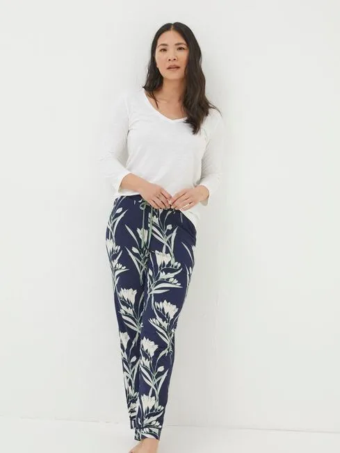 Women Fatface Pajamas and Nightwear Blue Eva Spring Blooms Jersey Pyjamas