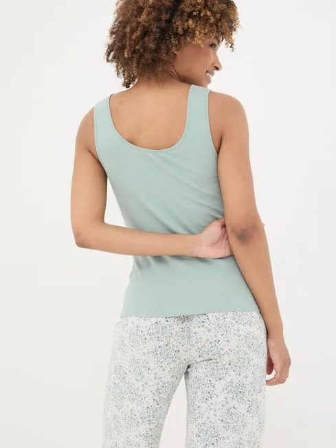 Women Fatface Pajamas and Nightwear Green Haze Rib Pyjama Tops