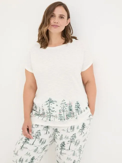 Women Fatface Pajamas and Nightwear Ivory Christmas Trees Pyjama Top Women Fatface Pajamas and Nightwear Ivory Christmas Trees Pyjama Top
