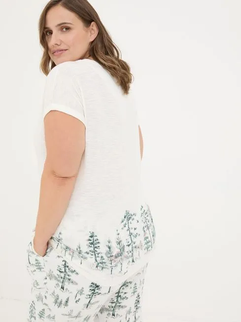 Women Fatface Pajamas and Nightwear Ivory Christmas Trees Pyjama Top Women Fatface Pajamas and Nightwear Ivory Christmas Trees Pyjama Top