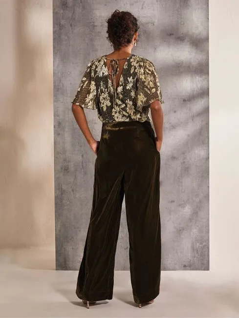 Women Fatface Pants and Leggings Ava Brown Velvet Trousers