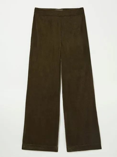 Women Fatface Pants and Leggings Ava Brown Velvet Trousers