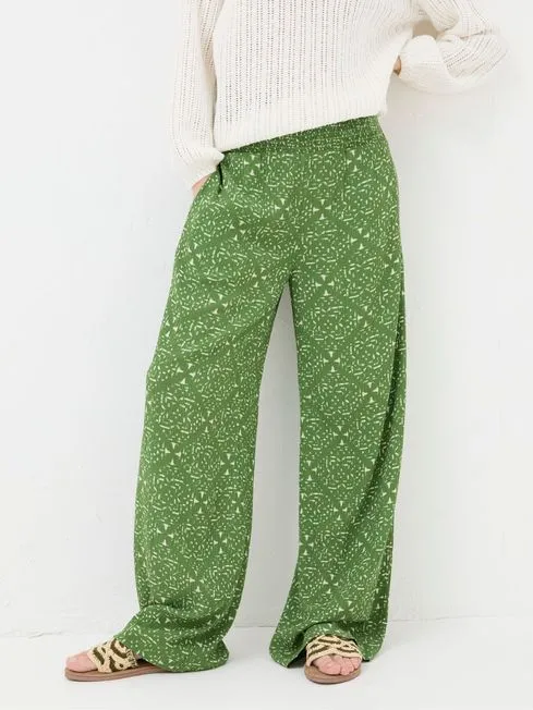 Women Fatface Pants and Leggings Leila Green Geo Marks Palazzo Trousers