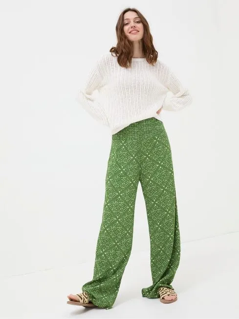 Women Fatface Pants and Leggings Leila Green Geo Marks Palazzo Trousers