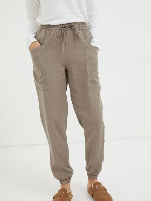 Women Fatface Pants and Leggings Lyme Brown Cargo Cuffed Joggers