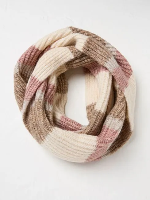 Women Fatface Scarves Natural Colourblock Snood Scarf