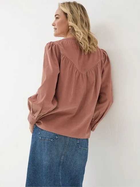 Women Fatface Shirts and Blouses Mattie Pink Cord Blouse