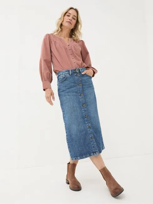 Women Fatface Shirts and Blouses Mattie Pink Cord Blouse