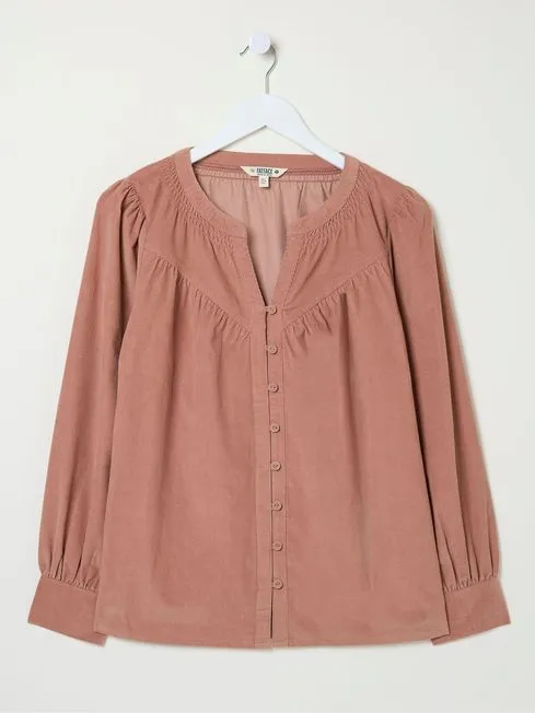 Women Fatface Shirts and Blouses Mattie Pink Cord Blouse