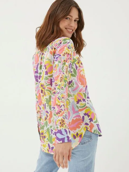 Women Fatface Shirts and Blouses Pink Art Floral Shirt Women Fatface Shirts and Blouses Pink Art Floral Shirt