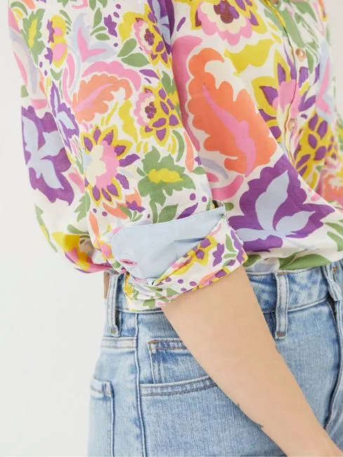 Women Fatface Shirts and Blouses Pink Art Floral Shirt Women Fatface Shirts and Blouses Pink Art Floral Shirt