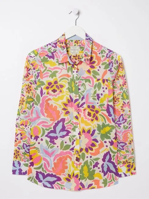 Women Fatface Shirts and Blouses Pink Art Floral Shirt Women Fatface Shirts and Blouses Pink Art Floral Shirt