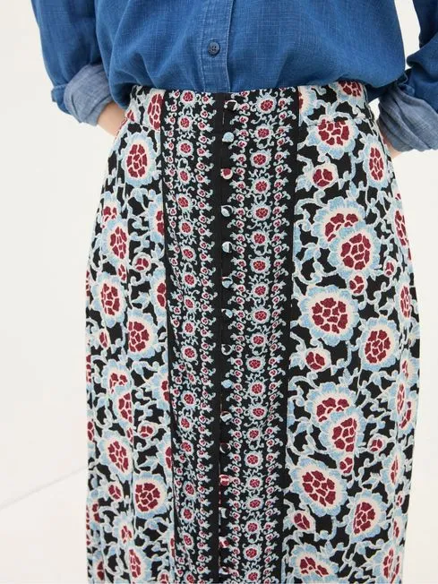 Women Fatface Skirts Arabella Black Wild Floral Midi Skirt Women Fatface Skirts Arabella Black Wild Floral Midi Skirt