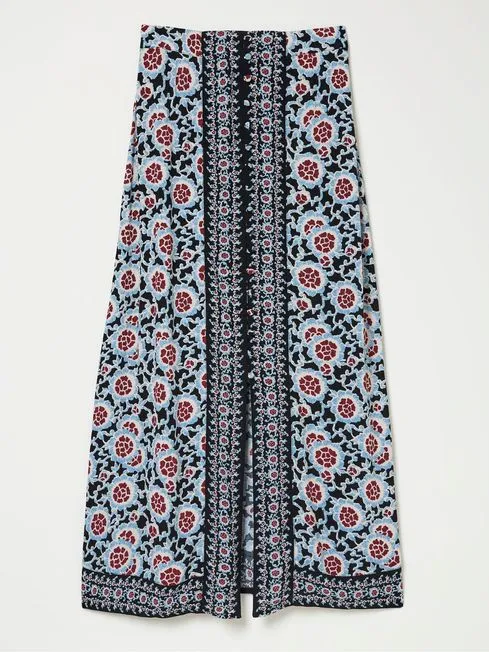 Women Fatface Skirts Arabella Black Wild Floral Midi Skirt Women Fatface Skirts Arabella Black Wild Floral Midi Skirt