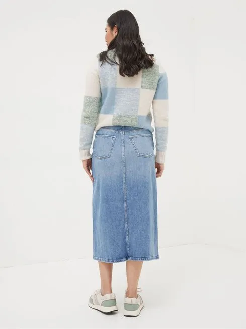 Women Fatface Skirts Carla Blue Denim Midi Skirt Women Fatface Skirts Carla Blue Denim Midi Skirt