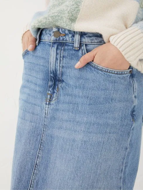 Women Fatface Skirts Carla Blue Denim Midi Skirt Women Fatface Skirts Carla Blue Denim Midi Skirt