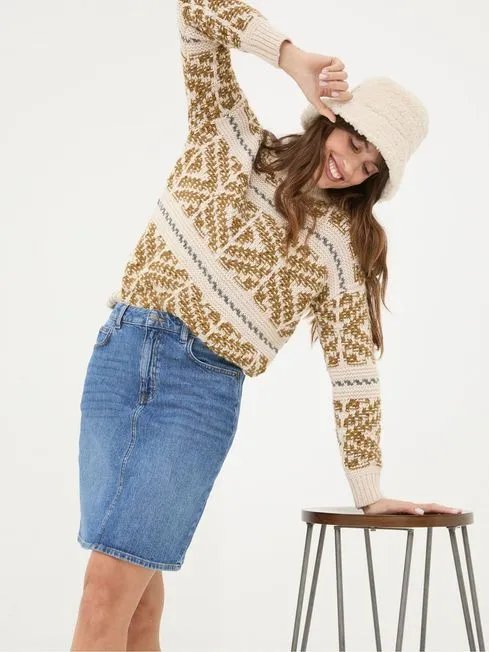 Women Fatface Skirts Hattie Blue Denim Skirt