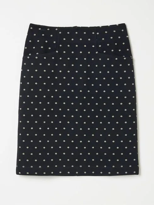 Women Fatface Skirts Jennie Black Metallic Spot Skirt