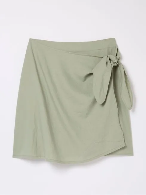 Women Fatface Skirts Mia Green Linen Blend Skirt