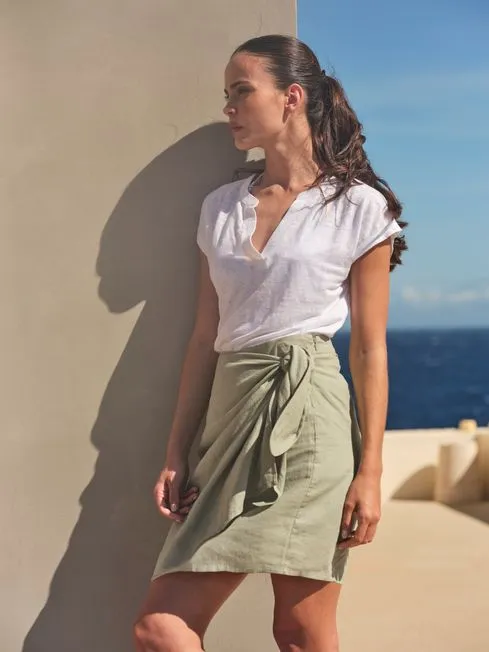 Women Fatface Skirts Mia Green Linen Blend Skirt