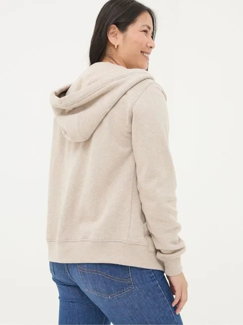 Women Fatface Sweatshirts and Hoodies Amy Oatmeal Zip Through Hoodie