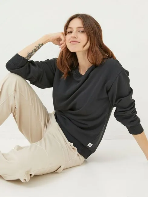 Women Fatface Sweatshirts and Hoodies Georgia Black Crew Sweatshirt