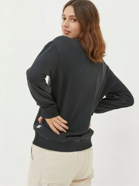 Women Fatface Sweatshirts and Hoodies Georgia Black Crew Sweatshirt