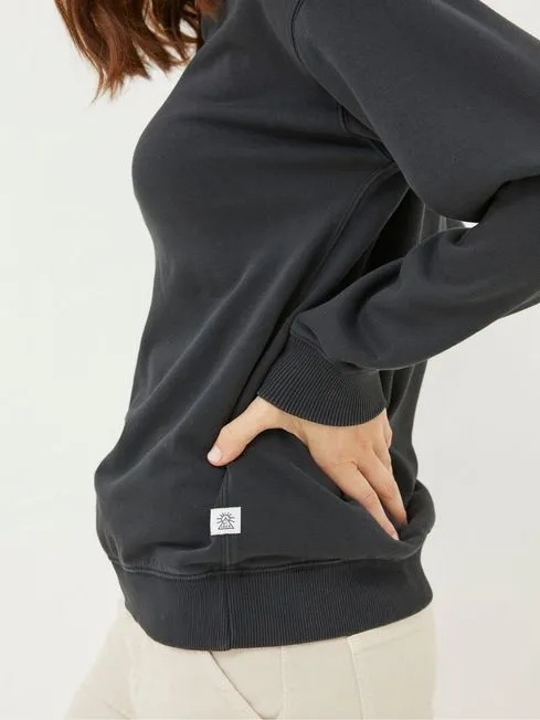 Women Fatface Sweatshirts and Hoodies Georgia Black Crew Sweatshirt