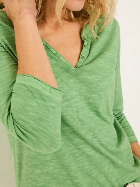 Women Fatface Tops and TShirts Aster Light Green 100 Organic Cotton 34 Sleeve TShirt Women Fatface Tops and TShirts Aster Light Green 100 Organic Cotton 34 Sleeve TShirt
