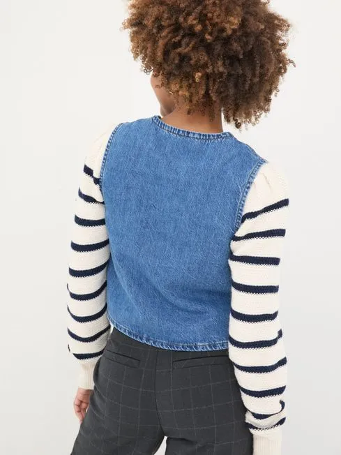 Women Fatface Tops and TShirts Blue Alba Denim Waistcoat Women Fatface Tops and TShirts Blue Alba Denim Waistcoat