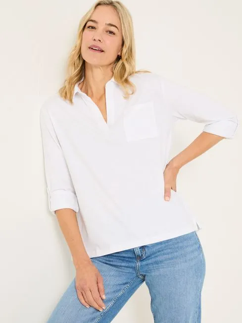 Women Fatface Tops and TShirts Paige White 100 Organic Cotton Jersey Shirt