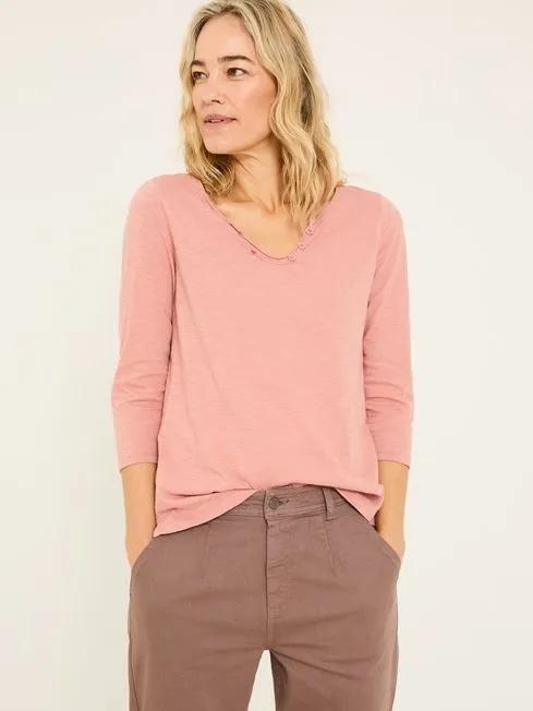 Women Fatface Tops and TShirts Porter Nude Pink 100 Organic Cotton TShirt