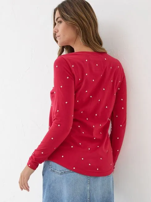 Women Fatface Tops and TShirts Red Bree Spot Top Women Fatface Tops and TShirts Red Bree Spot Top