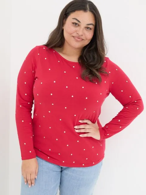 Women Fatface Tops and TShirts Red Bree Spot Top Women Fatface Tops and TShirts Red Bree Spot Top