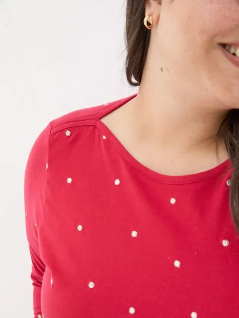 Women Fatface Tops and TShirts Red Bree Spot Top Women Fatface Tops and TShirts Red Bree Spot Top