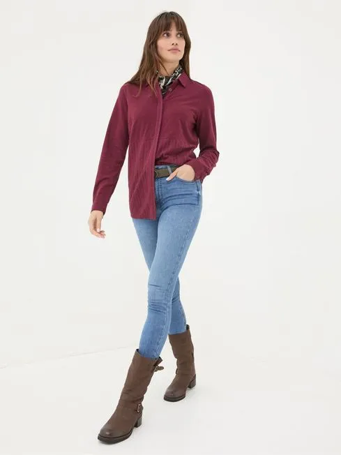 Women Fatface Tops and TShirts Sammy Burgundy Red Shirt Tunic Women Fatface Tops and TShirts Sammy Burgundy Red Shirt Tunic
