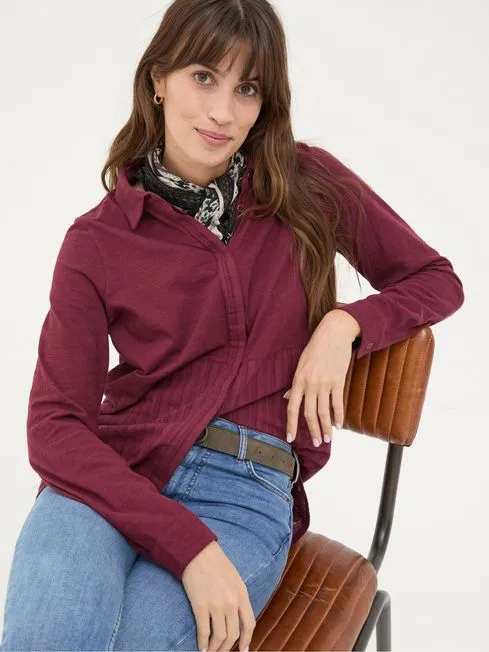 Women Fatface Tops and TShirts Sammy Burgundy Red Shirt Tunic Women Fatface Tops and TShirts Sammy Burgundy Red Shirt Tunic