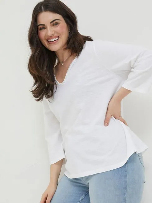 Women Fatface Tops and TShirts White Porter TShirt