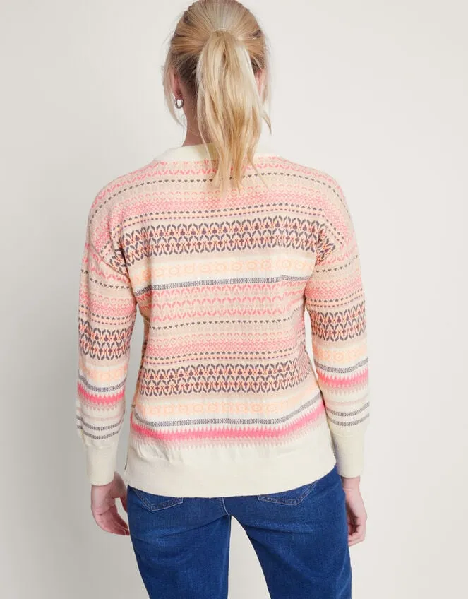 Women Fawn Fair Isle Jumper Pink Monsoon Casualwear