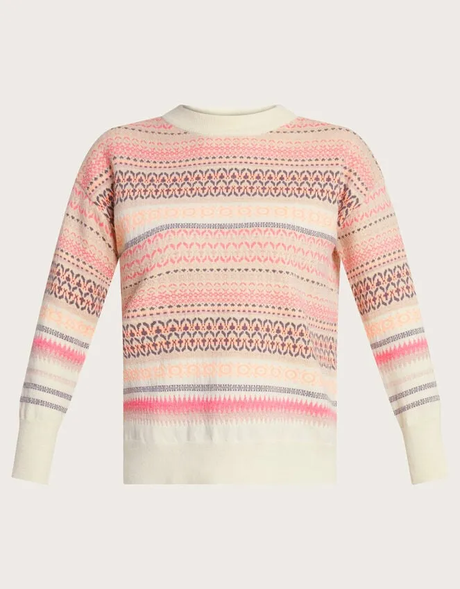 Women Fawn Fair Isle Jumper Pink Monsoon Casualwear