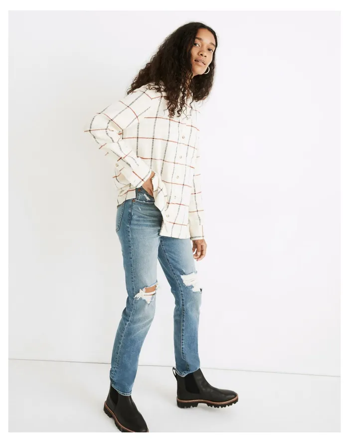 Women Flannel Oversized Ex Boyfriend Shirt In Windowpane Rusty Torch Madewell Tops and Shirts Women Flannel Oversized Ex Boyfriend Shirt In Windowpane Rusty Torch Madewell Tops and Shirts