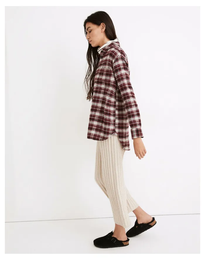 Women Flannel Sunday Shirt In Mahaska Plaid Dusty Burgundy Madewell Tops and Shirts Women Flannel Sunday Shirt In Mahaska Plaid Dusty Burgundy Madewell Tops and Shirts