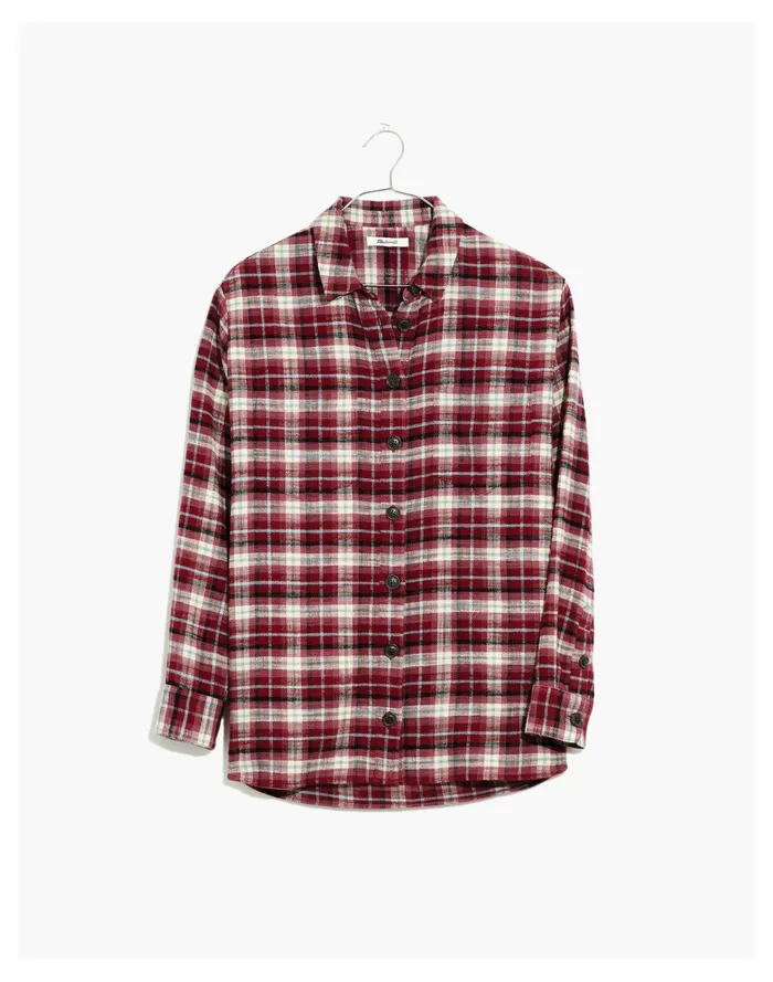 Women Flannel Sunday Shirt In Mahaska Plaid Dusty Burgundy Madewell Tops and Shirts Women Flannel Sunday Shirt In Mahaska Plaid Dusty Burgundy Madewell Tops and Shirts