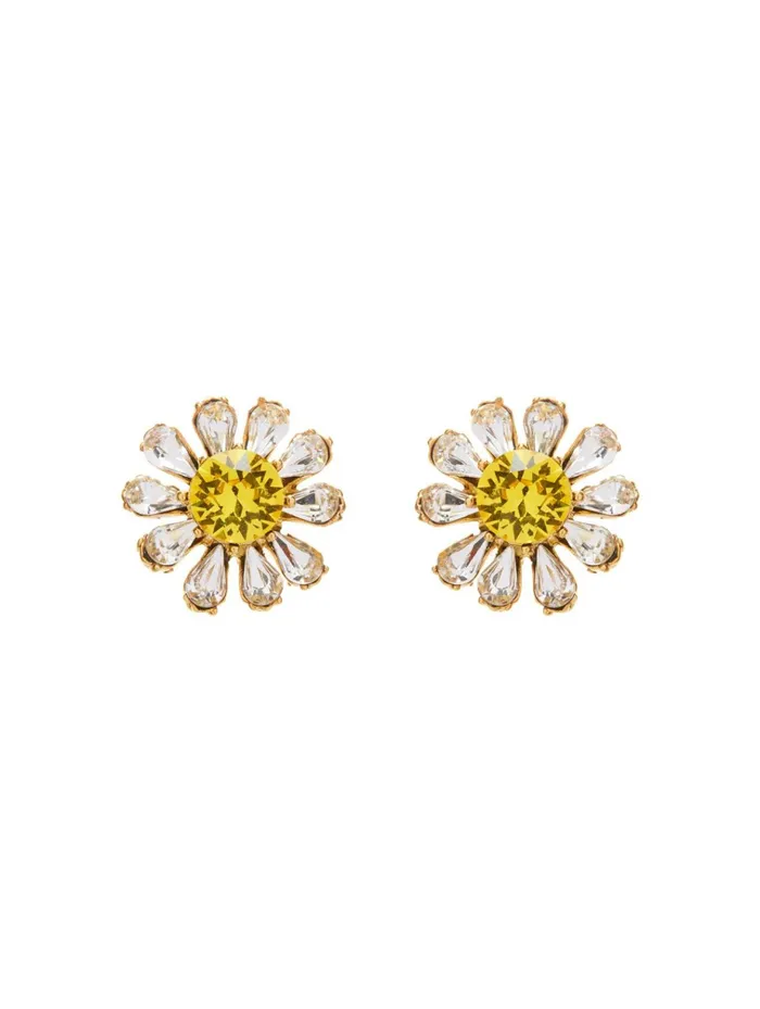 Women For The Bride Oscar De La Renta Gigi Button Earrings Crystal