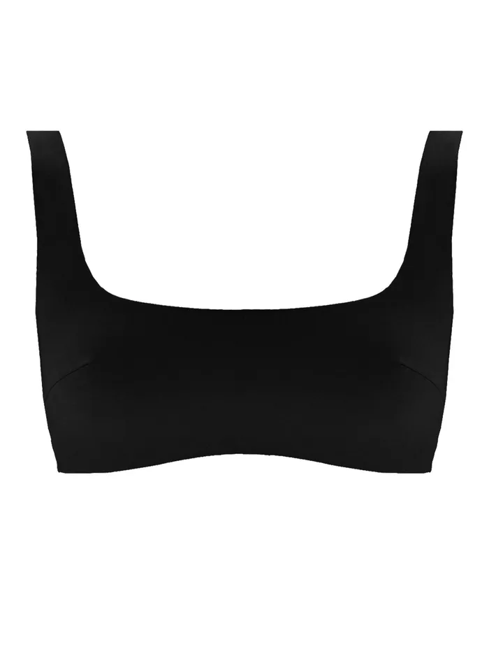Women Form And Fold 8211 The Crop Bikini Top In Black The UNDONE Swimwear