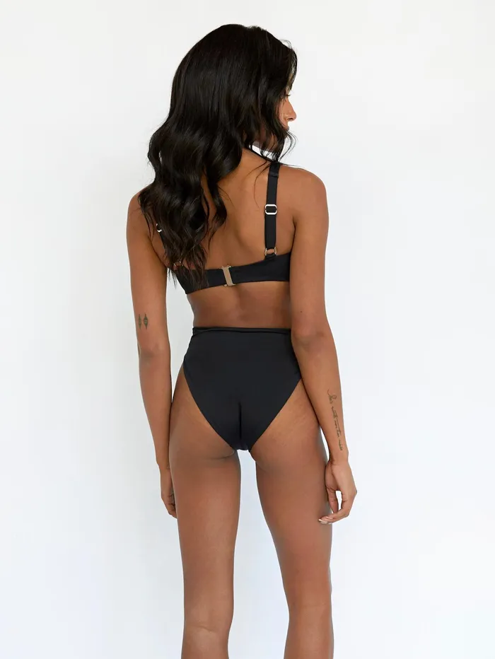 Women Form And Fold 8211 The Crop Bikini Top In Black The UNDONE Swimwear