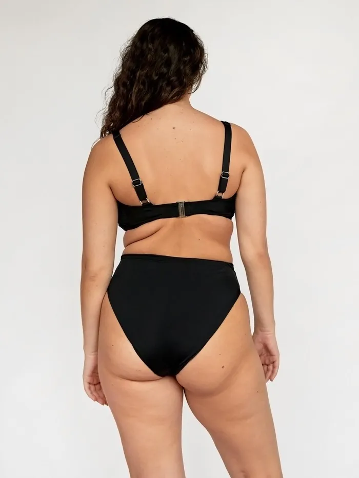 Women Form And Fold 8211 The Crop Bikini Top In Black The UNDONE Swimwear